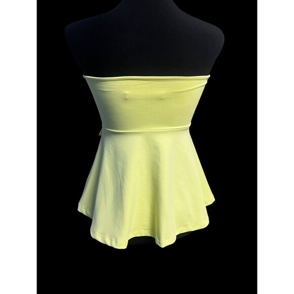 Susana Monaco Strapless Bow Front Top Lemon Yellow, BABY DOLL, SM - Picture 7 of 15